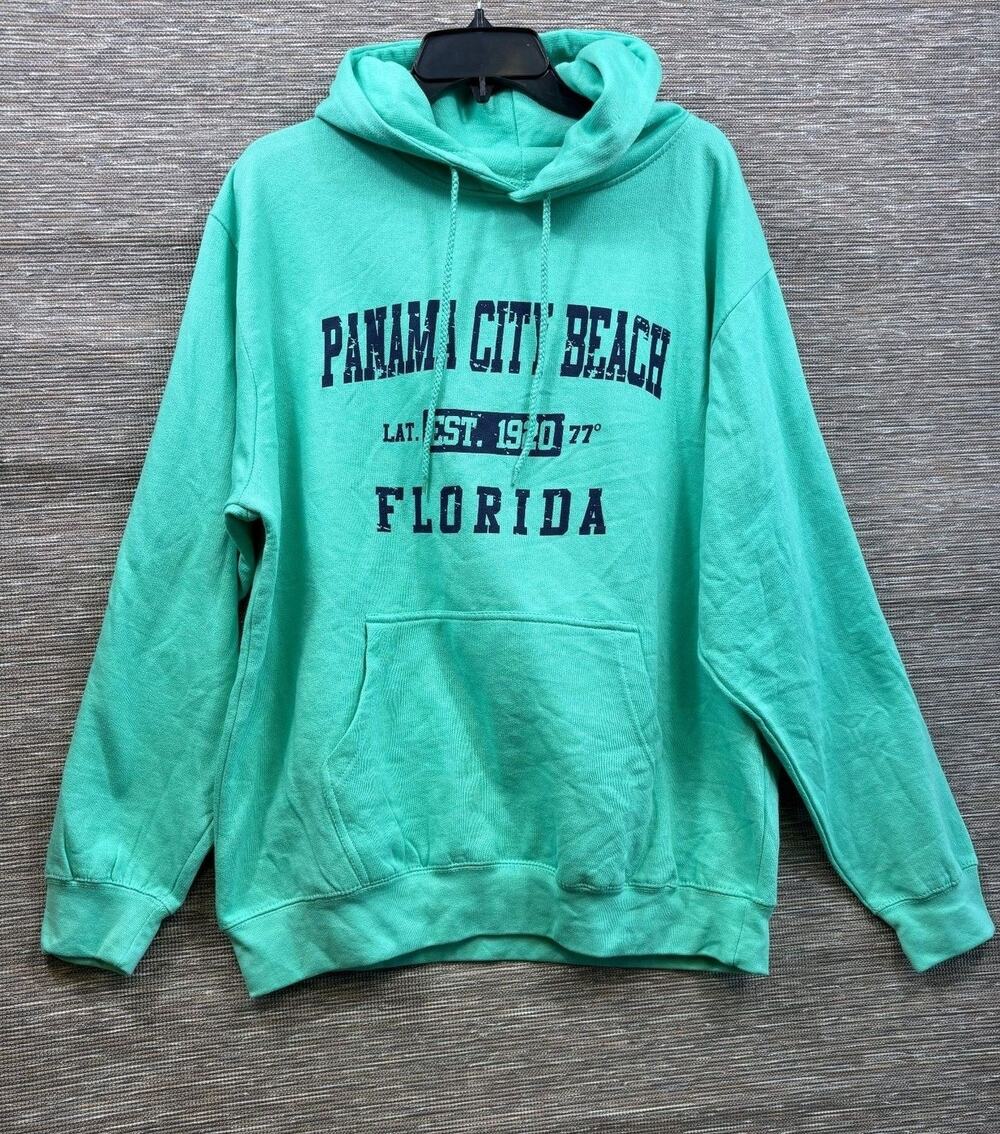 Infinity Hoodie Mens Size XL Green Panama City Beach Florida Fleece Pullover NEW